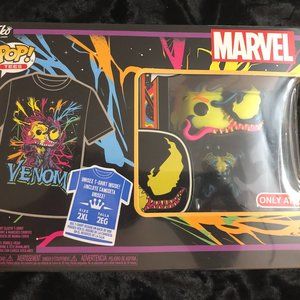 Funko Pop Eddie Brock Venom Blacklight Pop-Tee Shirt 2XL
